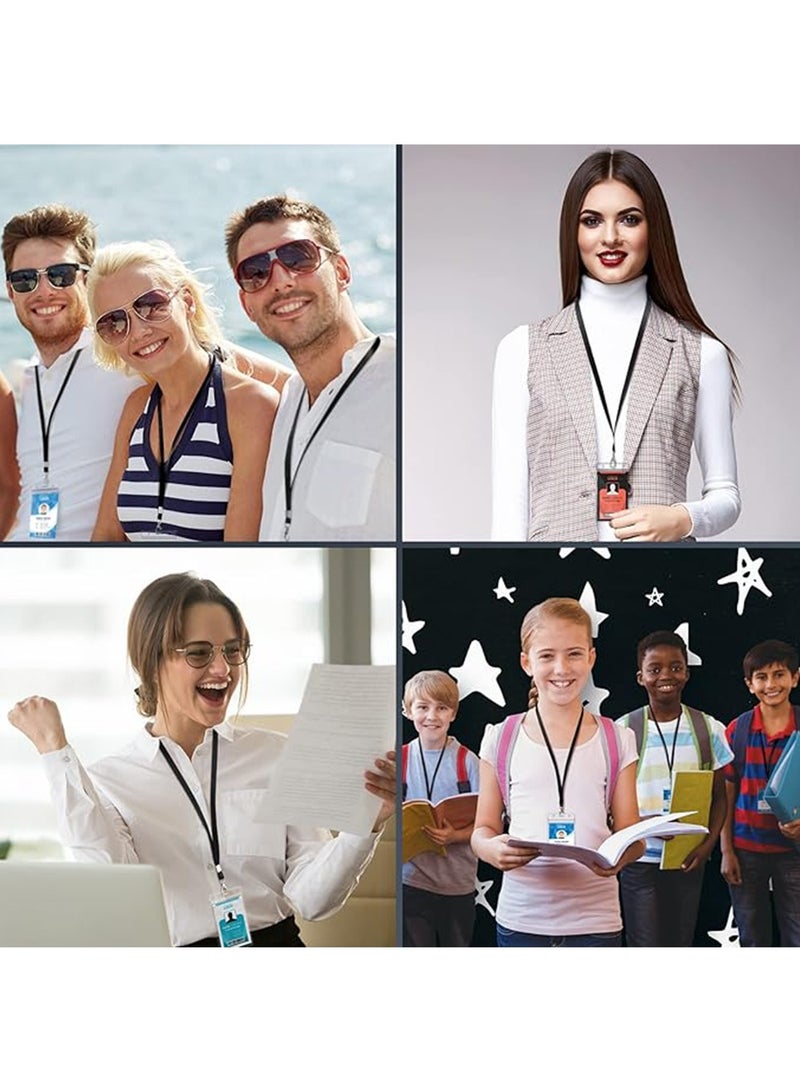 10 Pieces Clear ID Badge Holder with Lanyard,with Lanyard ID Card Holder Waterproof Clear Plastic Vertical Name Tags Badge Holders Transparent PVC Pouch for Office School Travel - Image 5