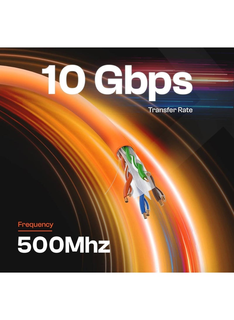 NEXUS CAT6A, 23AWG, 10Gbps Transfer Rate, 500Mhz Frequency, Full Bare Copper Conductor , Weather Proof JVC Jacket, 305m Cable Length, Orange - Image 2