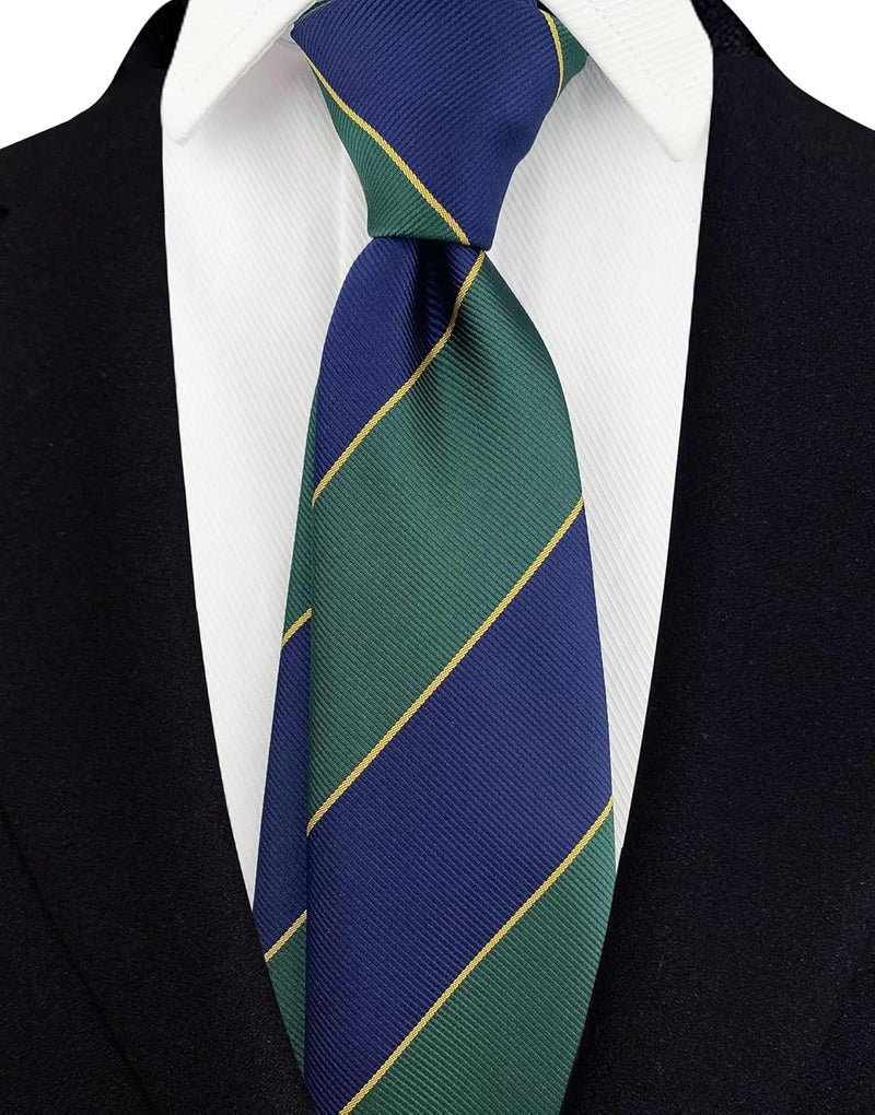 Secdtie Men's Classic Stripe Jacquard Woven Silk Tie Formal Party Suit Necktie - Image 2