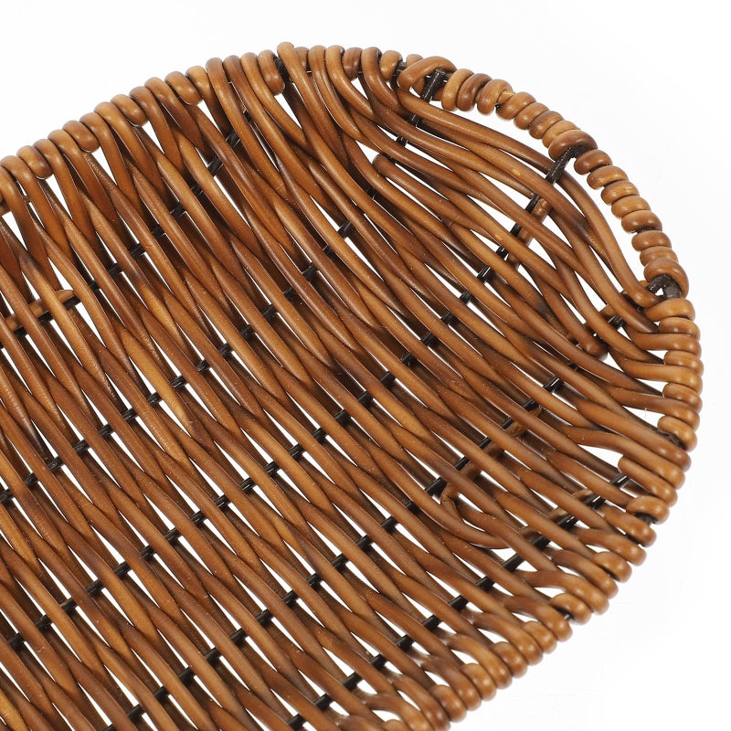 سلة خبز من الروطان المنسوج يدويًا مقاس 30x14x3.5 سم، صينية تقديم ريفية للمطبخ وغرفة الطعام - Image 4