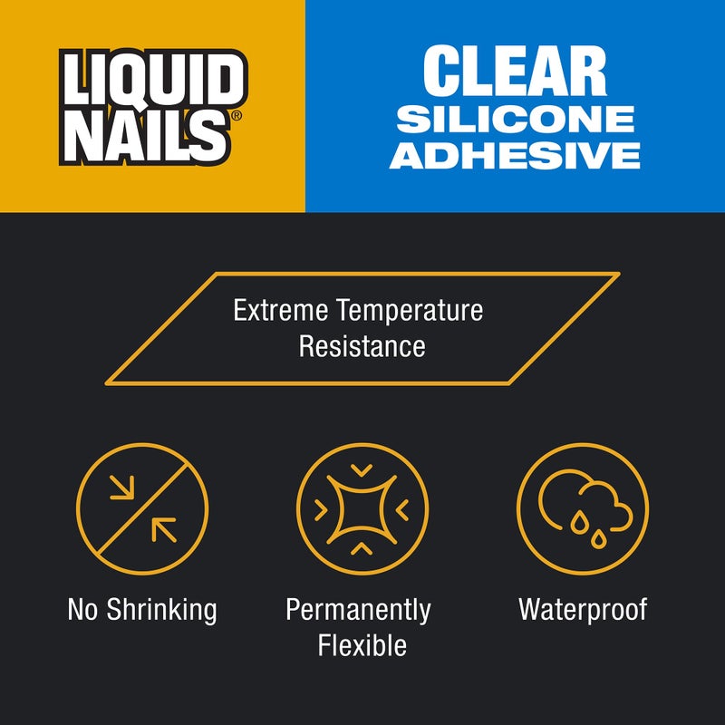 Liquid Nails Clear Small Projects Silicone Adhesive, 2.5 oz - Image 2