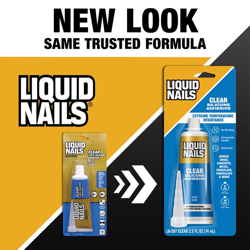Liquid Nails Clear Small Projects Silicone Adhesive, 2.5 oz - Image 1