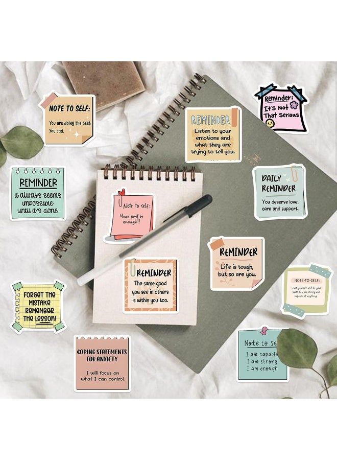 50 Motivational Reminder Stickers - Positive Quote Vinyl Decals, Motivational Self-Adhesive Stickers for Water Bottles, Laptops, Plastic Surfaces, Irregular Shape, Cartoon Pattern, Reusable, Matte Finish, English Text - Image 2