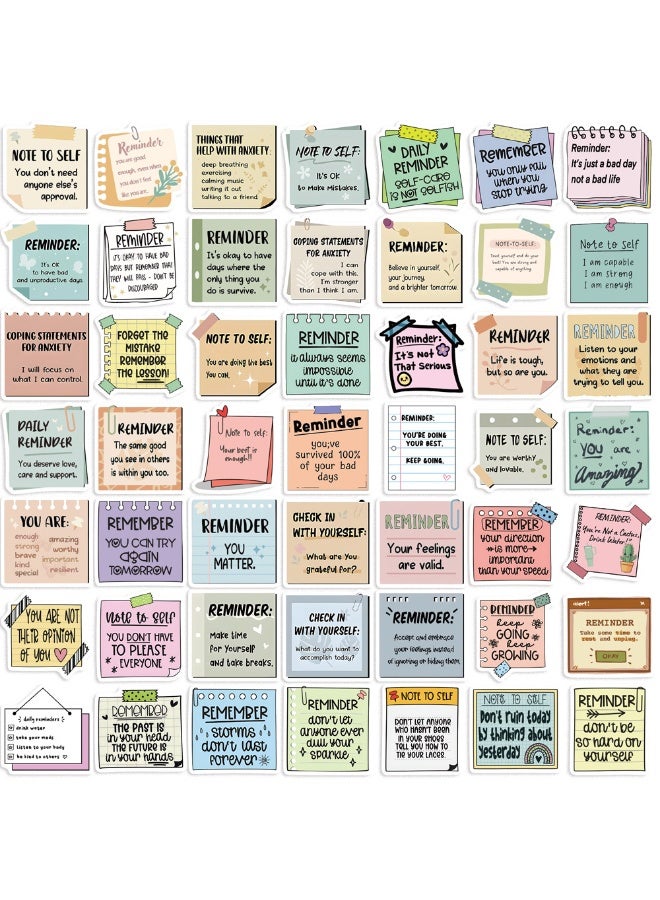 50 Motivational Reminder Stickers - Positive Quote Vinyl Decals, Motivational Self-Adhesive Stickers for Water Bottles, Laptops, Plastic Surfaces, Irregular Shape, Cartoon Pattern, Reusable, Matte Finish, English Text - Image 4