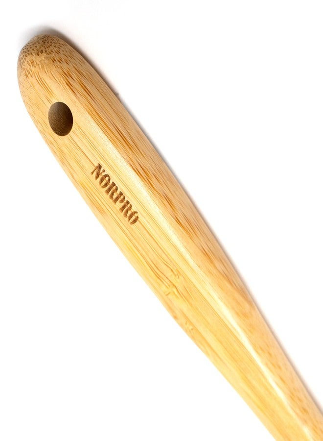 نور برو ملعقة نوربرو المصنوعة من الخيزران ذات الفتحات مقاس 12 بوصة، كما هو موضح في الصورة. - Image 5