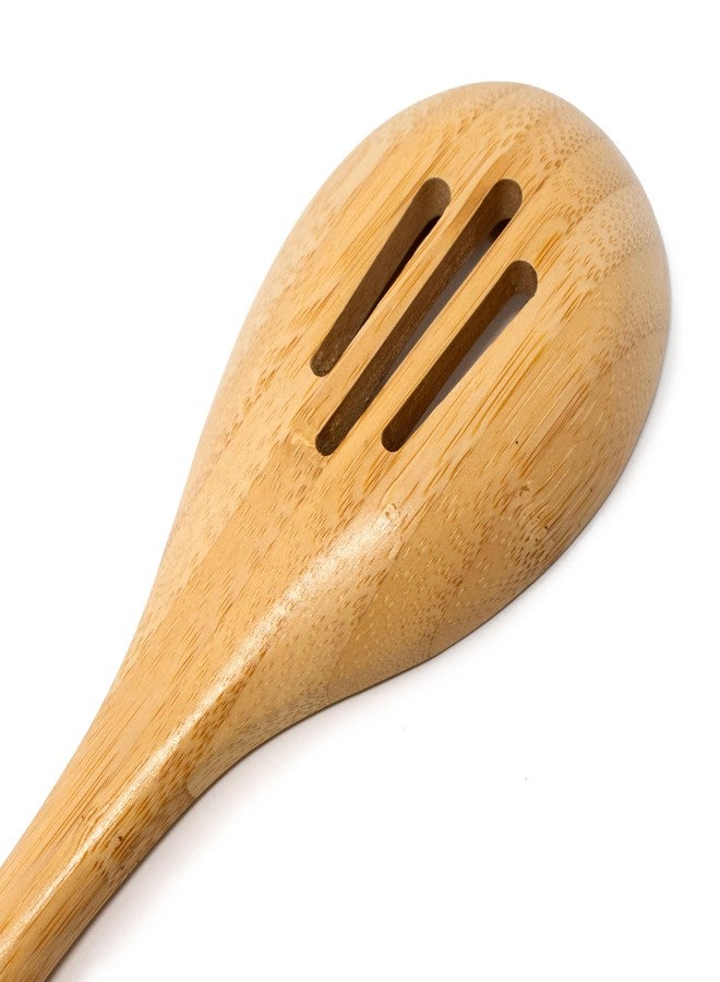 نور برو ملعقة نوربرو المصنوعة من الخيزران ذات الفتحات مقاس 12 بوصة، كما هو موضح في الصورة. - Image 4