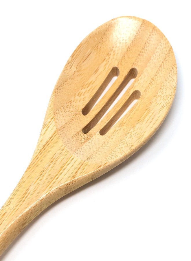 نور برو ملعقة نوربرو المصنوعة من الخيزران ذات الفتحات مقاس 12 بوصة، كما هو موضح في الصورة. - Image 2