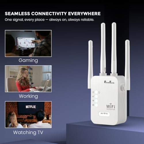 PunnkFunnk WiFi Repeater 300Mbps | 2.4GHz Wireless Extender for Home | Up to 10 Devices, 10m Coverage | Dual LAN Ports, Router & AP Mode, 4 Antenna - Image 3
