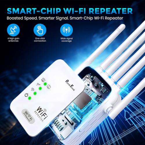 PunnkFunnk WiFi Repeater 300Mbps | 2.4GHz Wireless Extender for Home | Up to 10 Devices, 10m Coverage | Dual LAN Ports, Router & AP Mode, 4 Antenna - Image 4