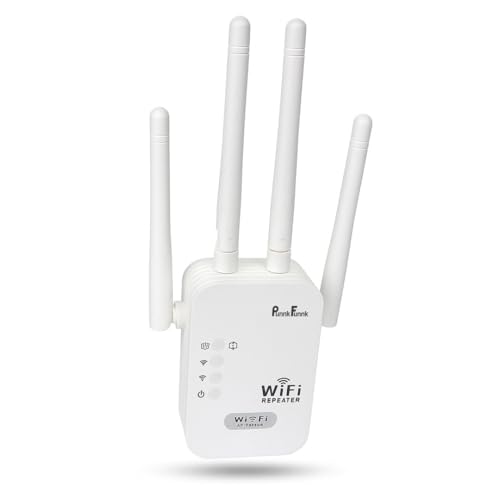 PunnkFunnk WiFi Repeater 300Mbps | 2.4GHz Wireless Extender for Home | Up to 10 Devices, 10m Coverage | Dual LAN Ports, Router & AP Mode, 4 Antenna - Image 1