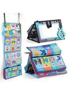 Generic 0-2 Years Old Foldable Ha Ha Mirror Baby Cloth Book With Tooth Glue Tear Baby Cloth Book Early Education Play-Color:Black And White Double-sided Folding Board + Ha Ha Mirror + Gum Bag 0.25kg  - Image 4