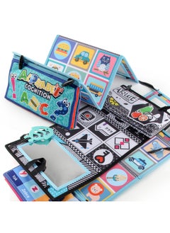 Generic 0-2 Years Old Foldable Ha Ha Mirror Baby Cloth Book With Tooth Glue Tear Baby Cloth Book Early Education Play-Color:Black And White Double-sided Folding Board + Ha Ha Mirror + Gum Bag 0.25kg  - Image 5