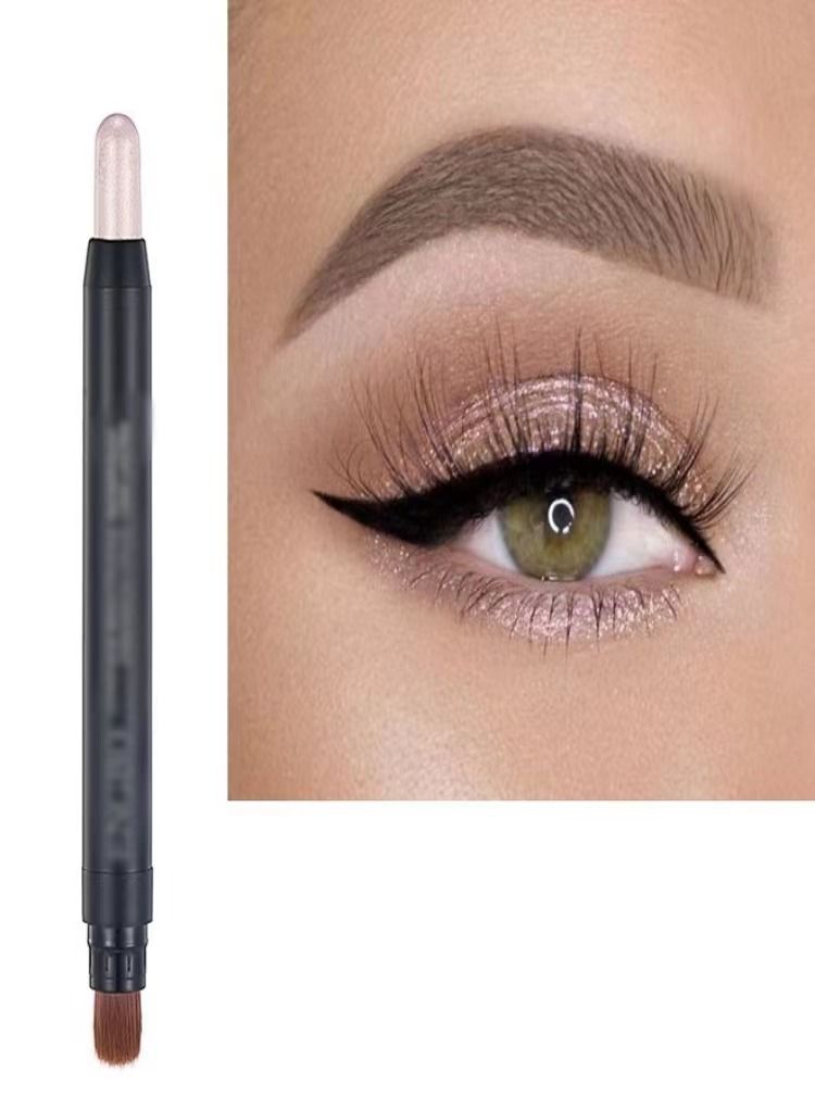 Generic Eye Shadow Stick Double Head Metal Flash High Gloss Soft Pigment Shiny Waterproof Durable Eye Shadow Pen For Women 1 Piece  - Image 1