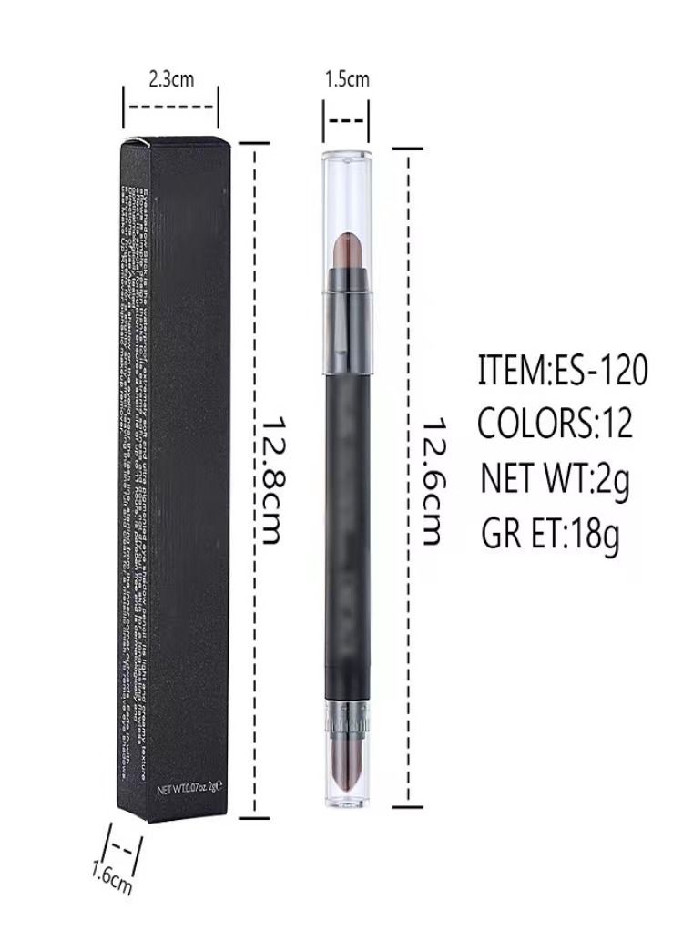 Generic Eye Shadow Stick Double Head Metal Flash High Gloss Soft Pigment Shiny Waterproof Durable Eye Shadow Pen For Women 1 Piece  - Image 4