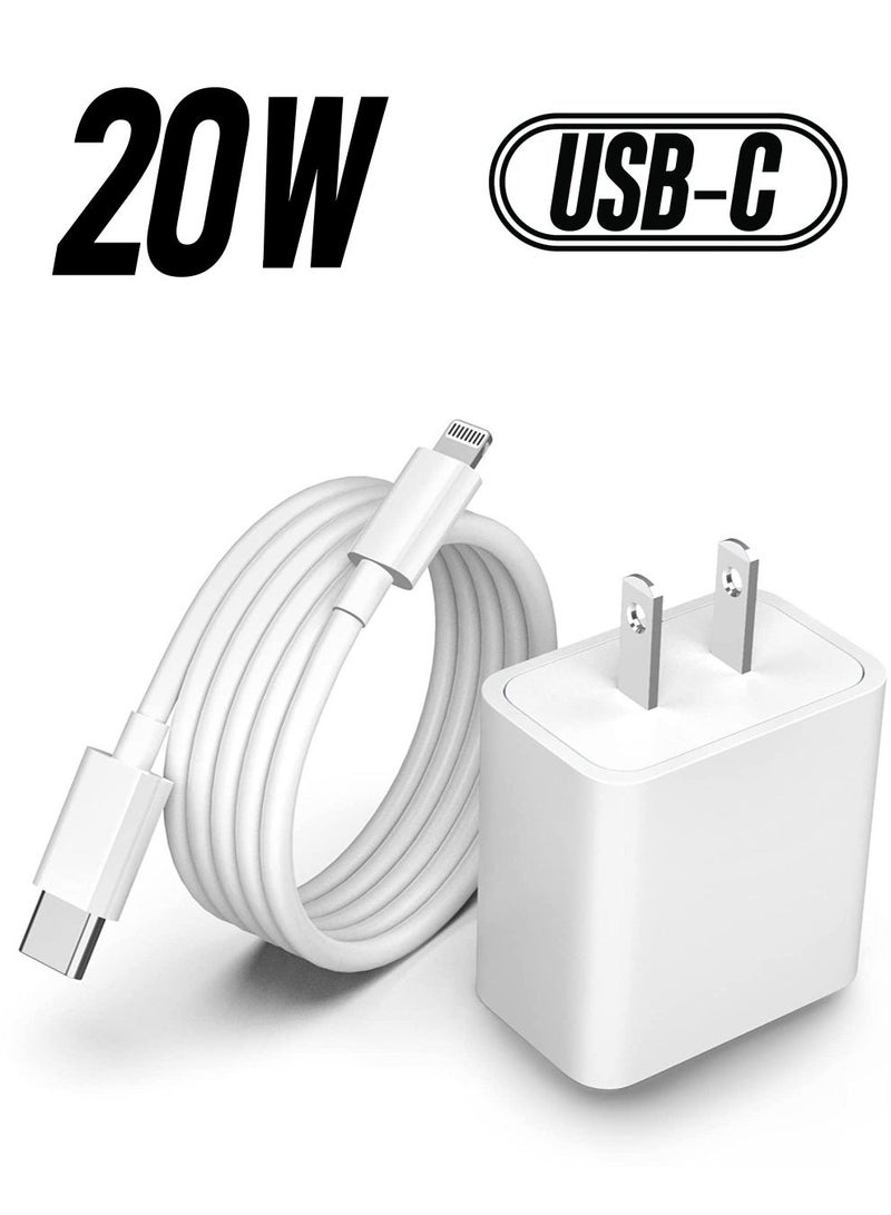 MUNTAQI iPhone Fast Charger Cable【Apple MFi Certified】20W PD USB C Wall Charger Type C Power Adapter Lightning Cable Fasting Charging Plug Compatible with iPhone 12/12 Pro/11/XS/Max/XR/X/8 Plus/SE Pad - Image 1