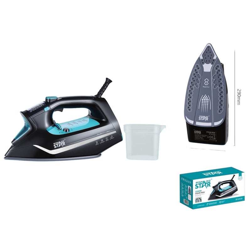Winning Star Steam Iron 2500W ST-6153 ,Ceramic Soleplate with LED Display & Smart Temperature Control - A1-583 - Image 1