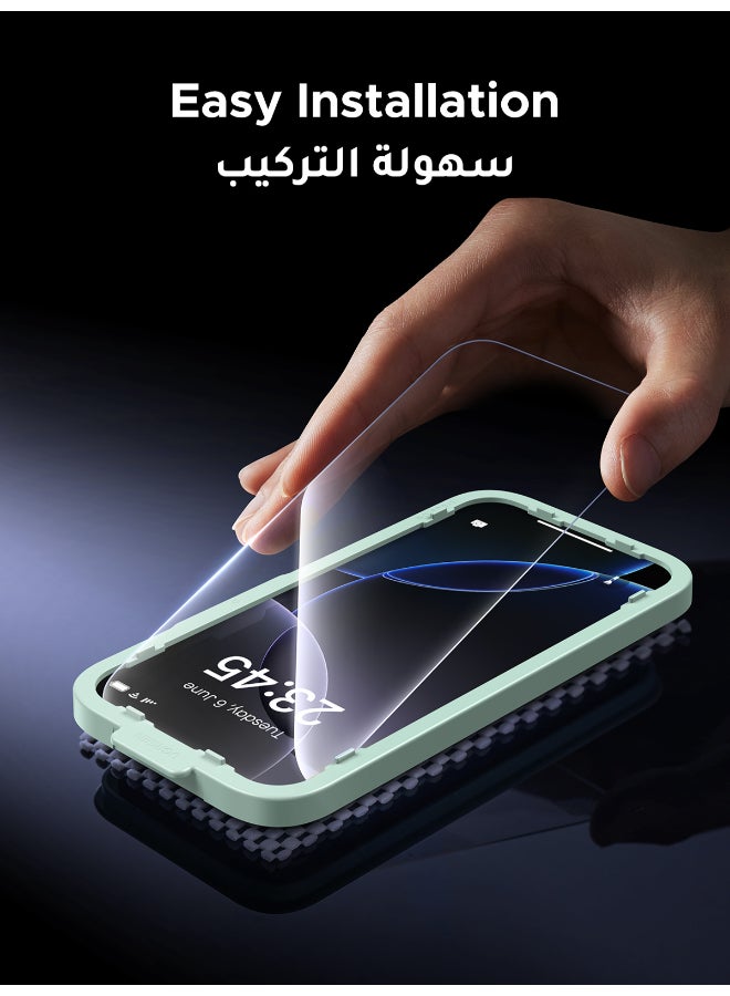 2-Pack for iPhone 17 Pro Max Screen Protector, 9H Hardness, Military-grade Shockproof, Ultra HD Clear Tempered-Glass with Easy Installation Tool, Anti image 11
