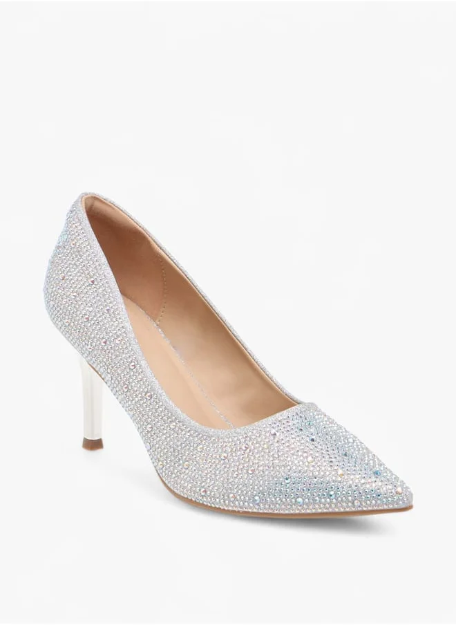 فلورا بيلا من شو إكسبرس Womens Embellished Slip-On Pointed Toe Pumps With Stiletto Heels