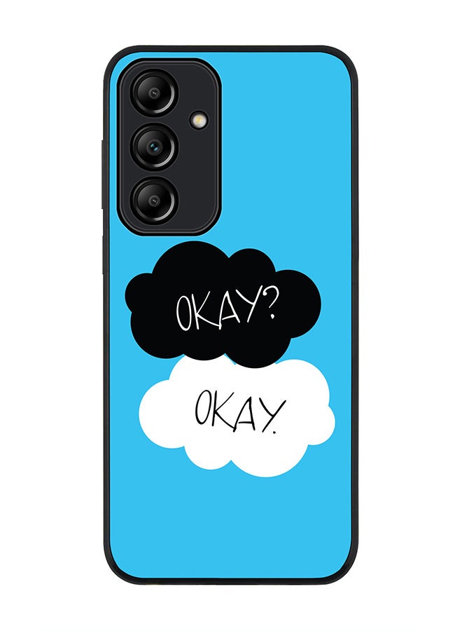 Stylizedd Rugged Black Edge Case for Samsung Galaxy A55, Slim fit Soft Case Flexible Rubber Edges Anti Drop TPU Gel Thin Cover -  Okay Okay - Image 1