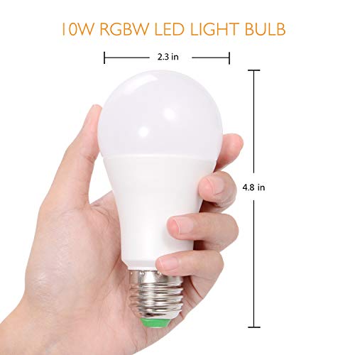 SUNNEST LED Color Changing Light Bulb, 820LM Dimmable E26 10W RGBW, Mood Light Bulb with Timing Remote, 120 Colors Screw Base Lights for Home Decor, Bedroom, Stage, Party - Image 2