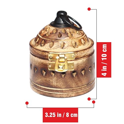 Pure Source India Hanging Rosewood Wooden Sambrani Incense Holder | Decorative Agarbatti & Dhoop Cone Stand | Ideal for Puja, Home, and Office Fragrance (Big) - Image 3