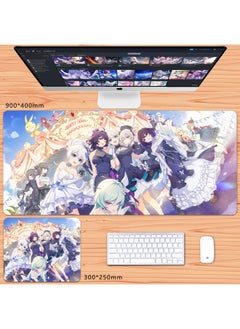 Generic No Overlock Honkai Impact 3 Mouse Pad Extra Large Animation Kiana Dem Lisa Alicia Two-Dimensional Notebook-Color:70x35cm Thickness 3mm-Pattern:Apricot Sixth Anniversary  - Image 1