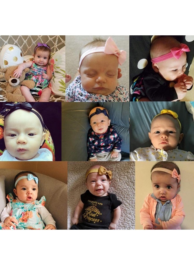 WillingTee 40 Colors Baby Girls Headbands Tiny Bows 2.75" Grosgrain Ribbon Hair Bow Hair Band Hair Accessories for Baby Girls Infants Toddlers Kids Newborns - Image 5