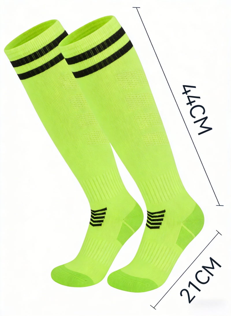 EFUMKE Green professional premium soccer socks, non-slip over-the-knee socks with non-slip pads, suitable for soccer, basketball and other sports. (Adult size: 44cm high, 21cm wide) - Image 2