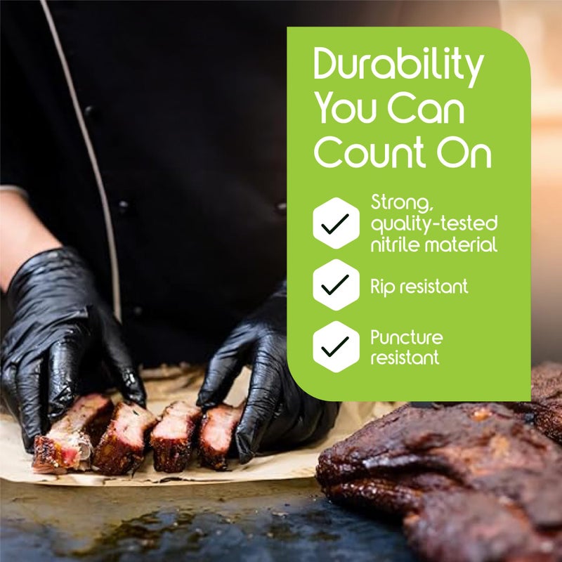 Inspire Black Nitrile Gloves | THE ORIGINAL Quality Black Gloves Disposable Latex Free | 4.5 Cooking (Nitrile, Large) - Image 5