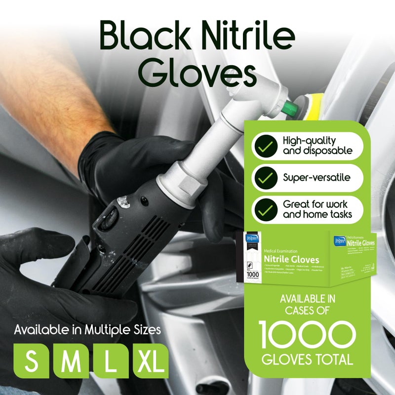 Inspire Black Nitrile Gloves | THE ORIGINAL Quality Black Gloves Disposable Latex Free | 4.5 Cooking (Nitrile, Large) - Image 2