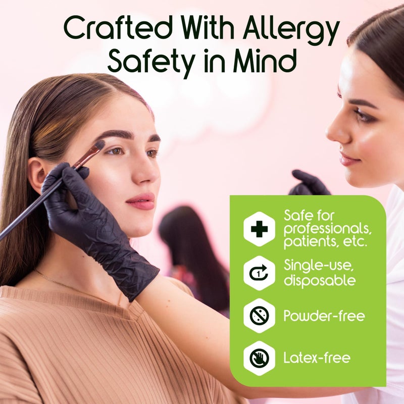 Inspire Black Nitrile Gloves | THE ORIGINAL Quality Black Gloves Disposable Latex Free | 4.5 Cooking (Nitrile, Large) - Image 3