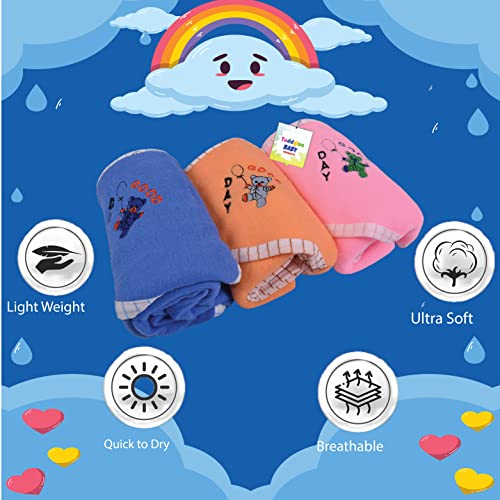 Toddylon Baby Towel New Born Baby Clothes | Cotton | Hooded | Wrapper | Blanket | Bath Robe | Carrying | Gift Combo | Infants Boys & Girls (0-6 Months) Pack of 3 - Image 5