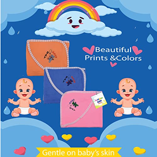 Toddylon Baby Towel New Born Baby Clothes | Cotton | Hooded | Wrapper | Blanket | Bath Robe | Carrying | Gift Combo | Infants Boys & Girls (0-6 Months) Pack of 3 - Image 4