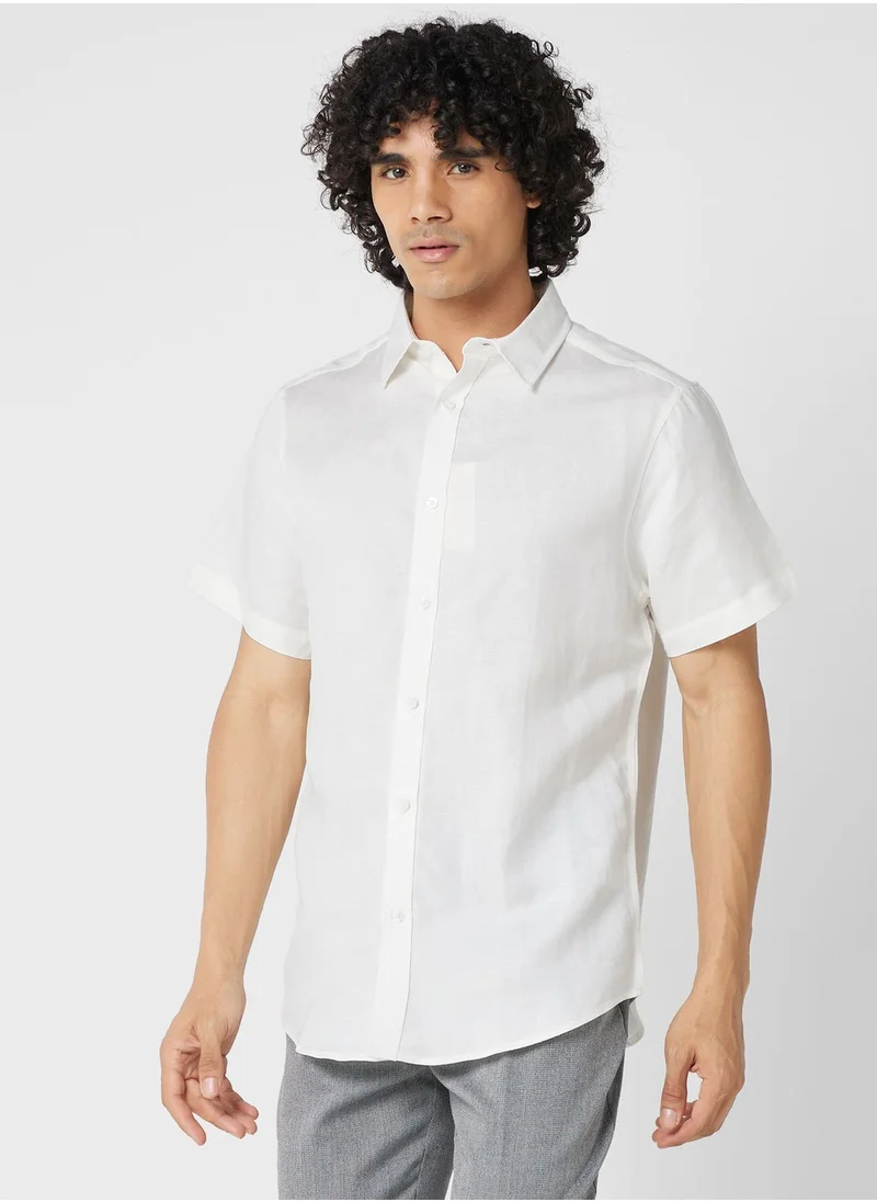 روبرت وود Short Sleeve Linen Shirt