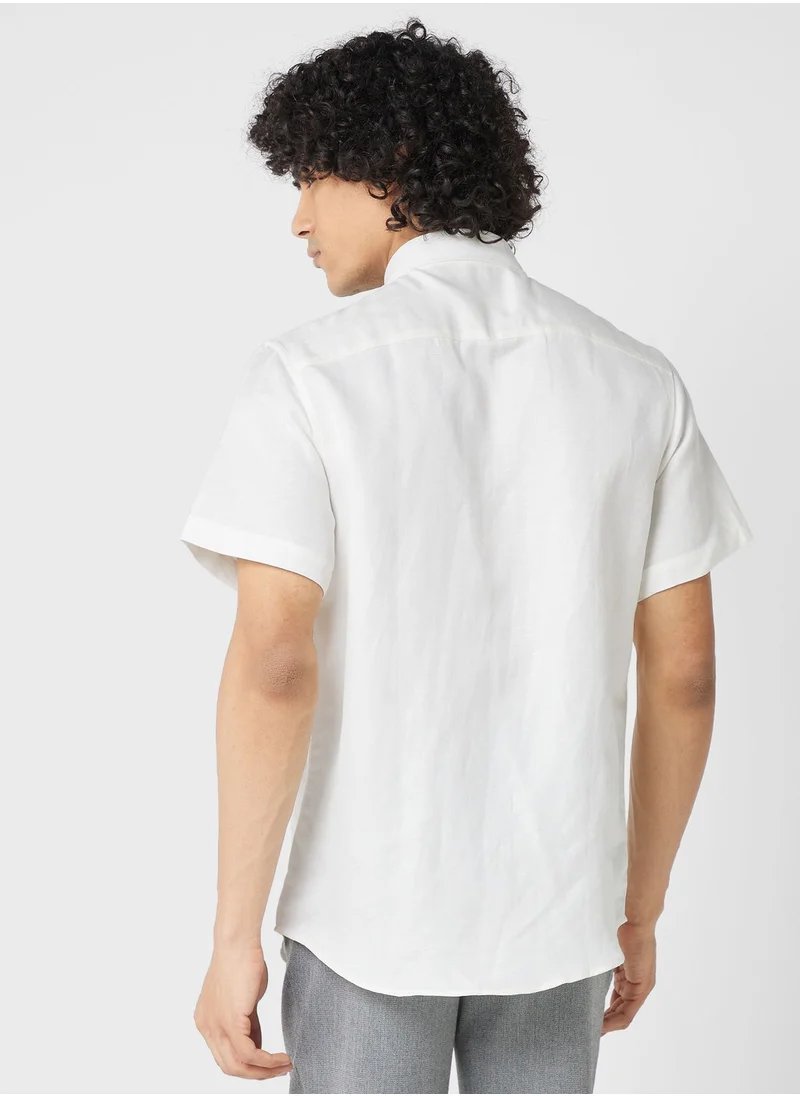 روبرت وود Short Sleeve Linen Shirt