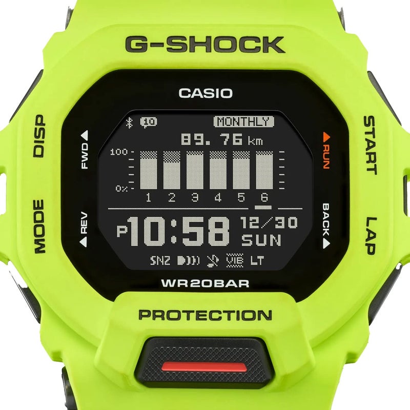 G-SHOCK Casio G-Shock G-Squad Move Digital Connected Lime Green Resin Strap Fitness Watch GBD200-9 - Image 4