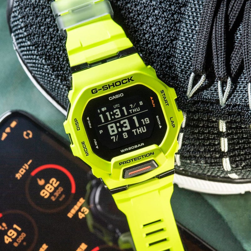 G-SHOCK Casio G-Shock G-Squad Move Digital Connected Lime Green Resin Strap Fitness Watch GBD200-9 - Image 2