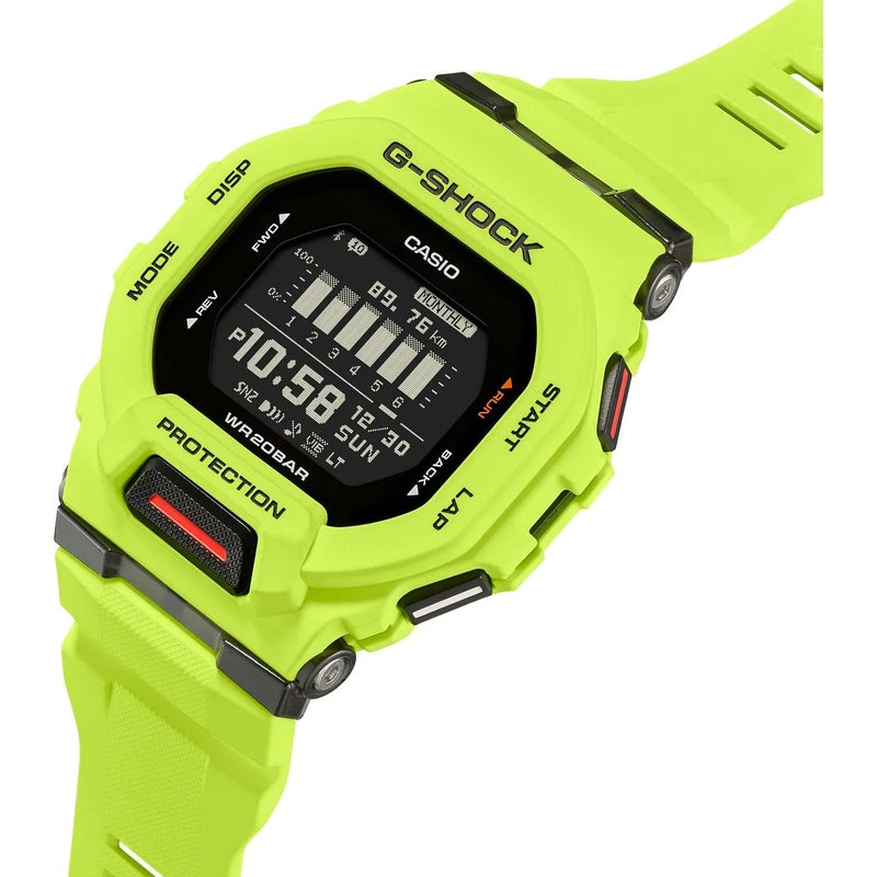 G-SHOCK Casio G-Shock G-Squad Move Digital Connected Lime Green Resin Strap Fitness Watch GBD200-9 - Image 3