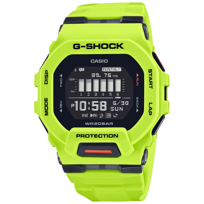 G-SHOCK Casio G-Shock G-Squad Move Digital Connected Lime Green Resin Strap Fitness Watch GBD200-9 - Image 1