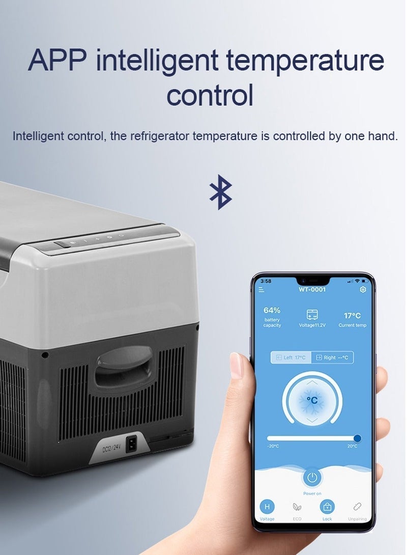 Crony 22L Portable Car Refrigerator | 22L Compressor Fridge & Freezer | -20°C to 20°C | DC 12V/24V, 60W | LED Control Panel, Ice Box, USB Power Outlet, App Control & Car Battery Protection Portable Car Refrigerator & Freezer – Thermoelectric Cooling from -20°C to 20°C, Dual DC 12V/24V Power, 60W Low Energy Consumption, LED Control Panel, App Connectivity, Built-in Ice Box, USB Power Outlet, Car Battery Protection, Ideal for Camping, Road Trips, and Outdoor Adventures - Image 3