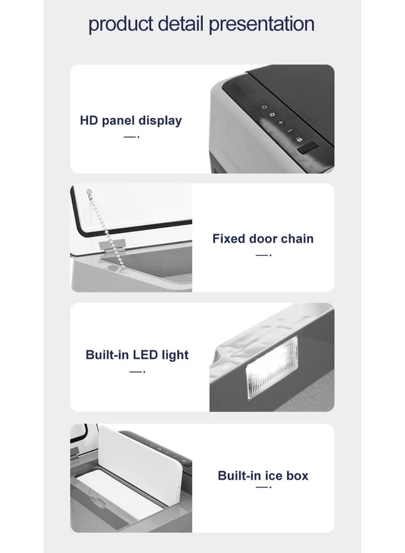 Crony 22L Portable Car Refrigerator | 22L Compressor Fridge & Freezer | -20°C to 20°C | DC 12V/24V, 60W | LED Control Panel, Ice Box, USB Power Outlet, App Control & Car Battery Protection Portable Car Refrigerator & Freezer – Thermoelectric Cooling from -20°C to 20°C, Dual DC 12V/24V Power, 60W Low Energy Consumption, LED Control Panel, App Connectivity, Built-in Ice Box, USB Power Outlet, Car Battery Protection, Ideal for Camping, Road Trips, and Outdoor Adventures - Image 5