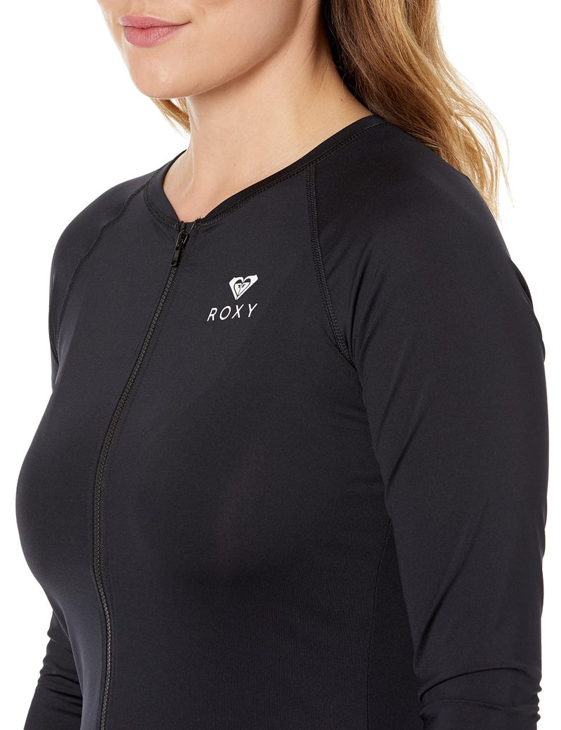 Roxy Women's Long Sleeve Zip-up Rashguard – UPF 50+ Sun Protection Quick-Dry Swim Shirt for Surfing, Hiking, and Outdoor Activities, Anthracite 21, Medium - Image 3