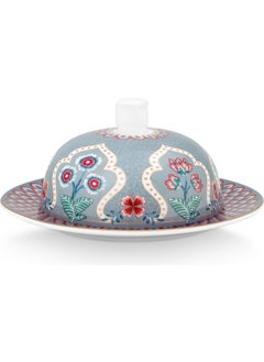Pip Studio Flower Festival Blue Round Butter Bowl 17 cm  - Image 3