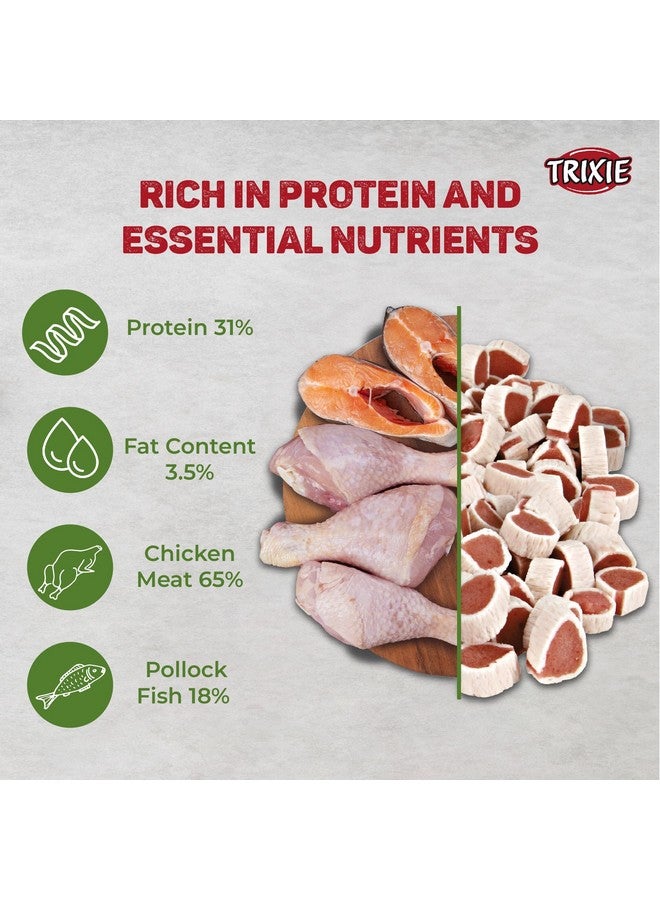 تريكسي مجموعة مكافآت القطط من لفائف السمك والدجاج/البولوك الفاخرة ووجبة خفيفة من السمك الأبيض الكريمي، مكافآت غنية بالعناصر الغذائية للقطط، مناسبة لجميع السلالات - (عبوة من قطعتين) - Image 3