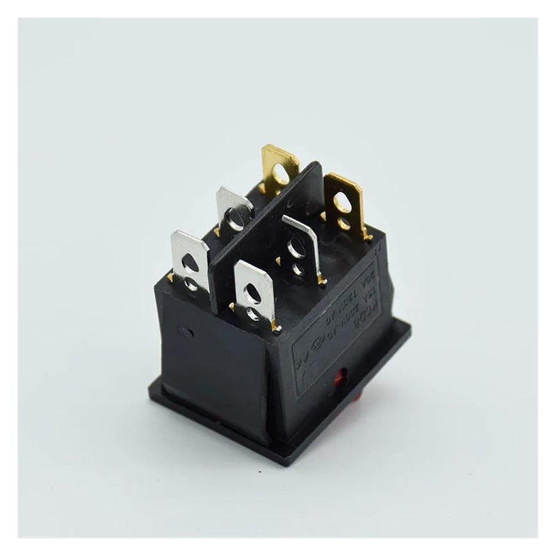 Red Double Light 6 Pin Rocker Switch Waterproof ON Off Boat Power Switch 16A 250V 20A 125V 2 Pack - Image 4