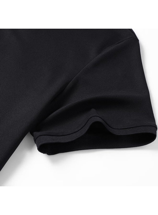 Tucano Tucano Men's Short Sleeve T-shirt Summer Fashion Casual Embroidered Turn-down Collar Polo Undershirt All-match Top Men's Black M - Image 2