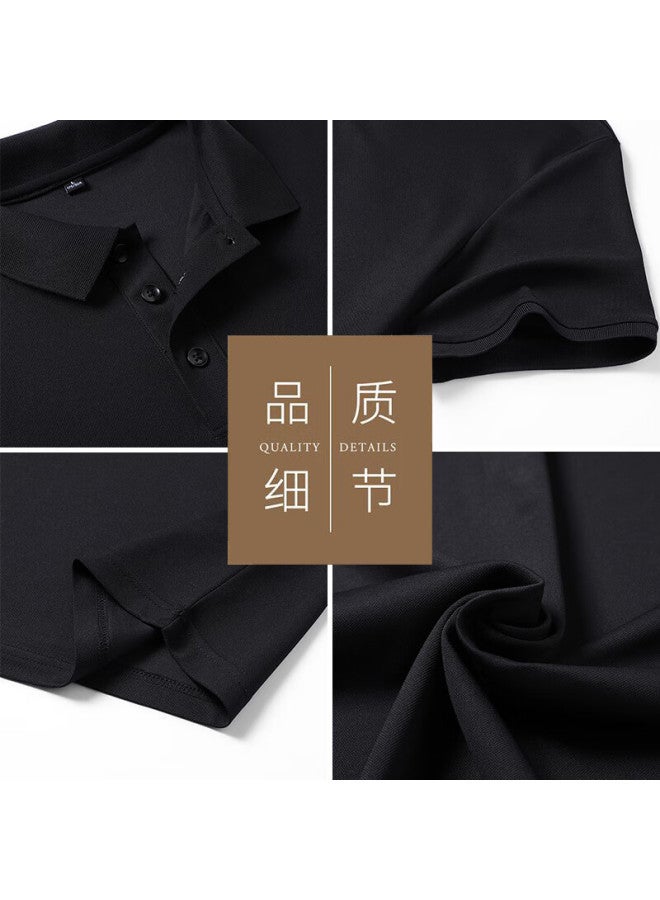 Tucano Tucano Men's Short Sleeve T-shirt Summer Fashion Casual Embroidered Turn-down Collar Polo Undershirt All-match Top Men's Black M - Image 1
