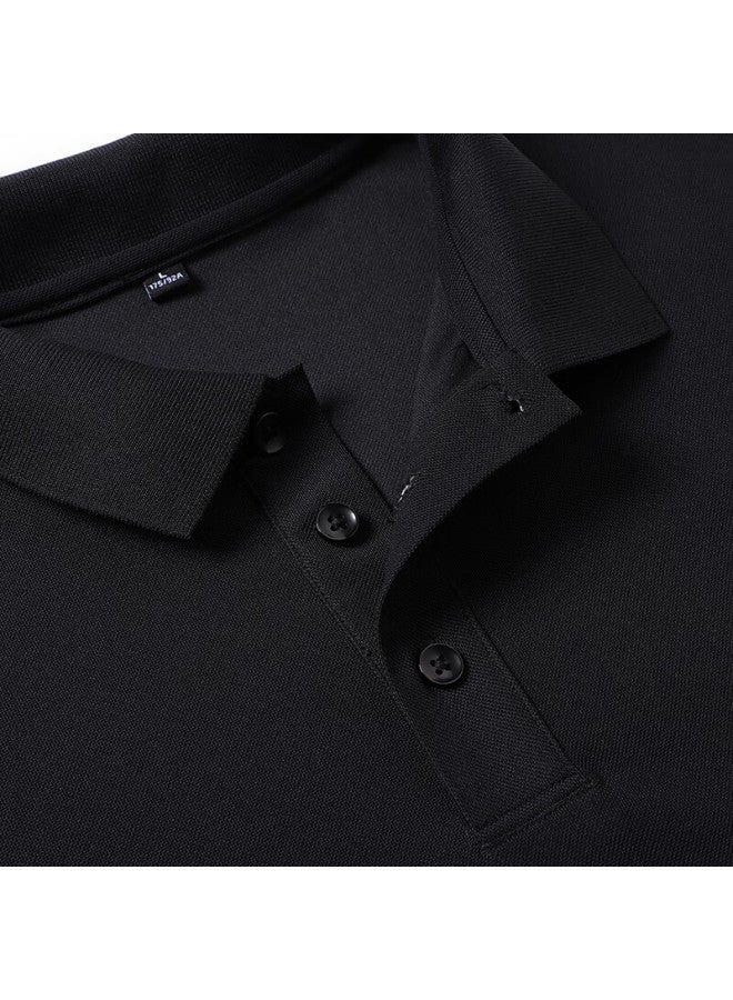Tucano Tucano Men's Short Sleeve T-shirt Summer Fashion Casual Embroidered Turn-down Collar Polo Undershirt All-match Top Men's Black M - Image 4