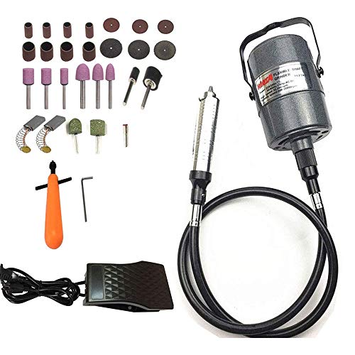 VOTOER Flex Shaft Grinder Carver Rotary Tool Hanging Carving Multi-function Metalworking Tools, Foot Pedal Control, 30pcs, for carving, buffing, drilling, polishing, sanding, cutting, cleaning - Image 1