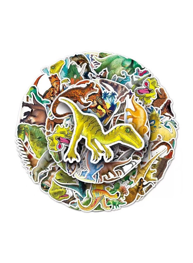 50-Piece Self-Adhesive Waterproof Dinosaur Sticker Set - No Duplicates - Image 1